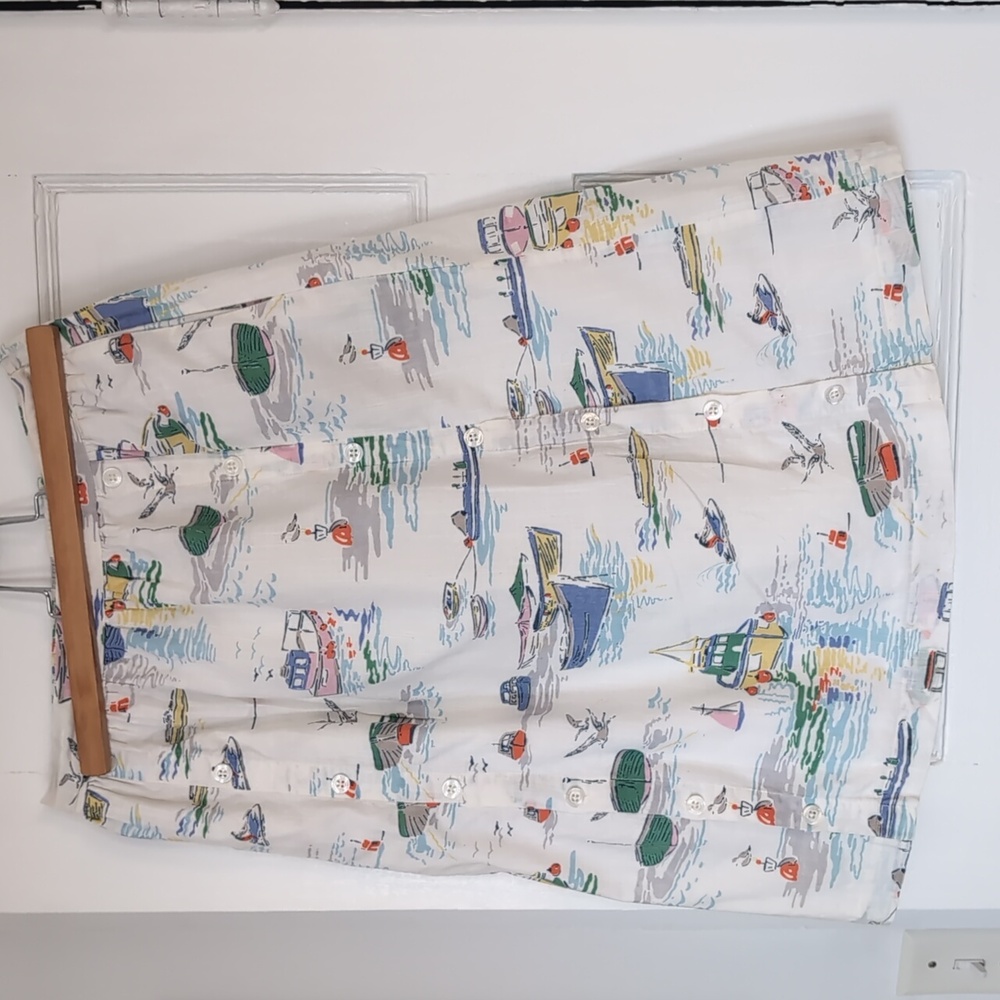 Summer/seashore themes print cotton skirt
